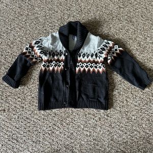 Janie and Jack 2T gray, black and brown button up sweater